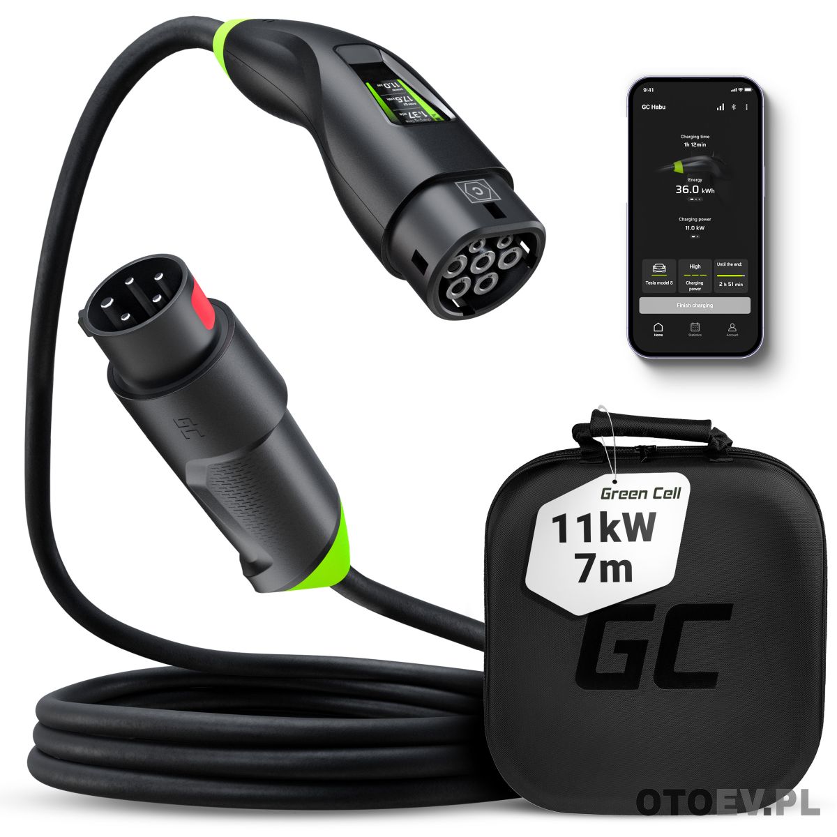 Green Cell Habu Ładowarka Mobilna EV 11kW 7m Typ 2 do CEE 16A