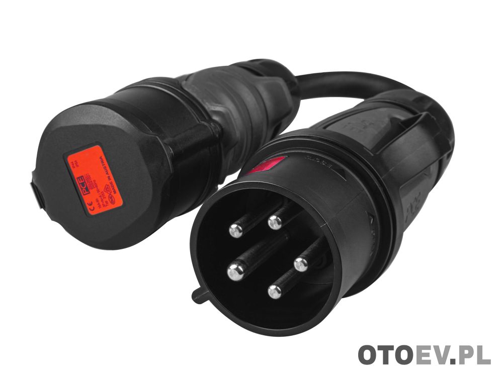 Green Cell Przejściówka Adapter Siłowy Czerwony CEE 16A 400V 5P do Czerwony CEE 32A 5P